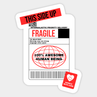 Warning Label Handle With Care Awesome Sticker